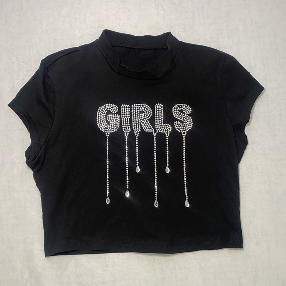 Rhinestone Graphic Crop Top - Picture 1 of 3